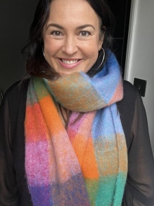 Rainbow Check Scarf